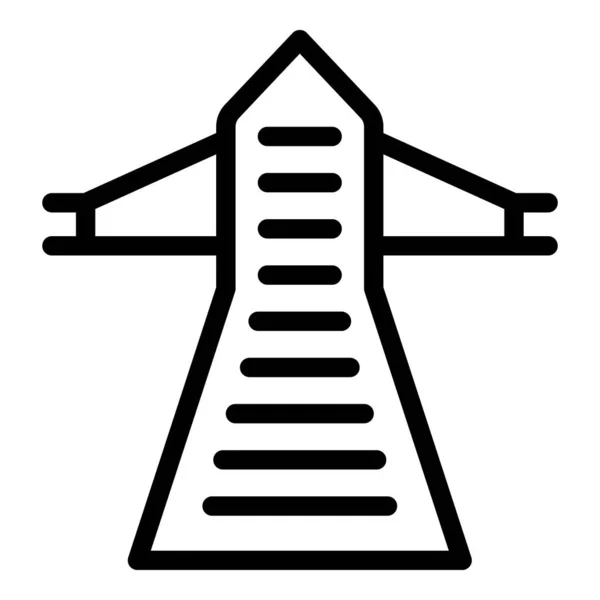 Icono de consumo de torre eléctrica, estilo de esquema — Vector de stock