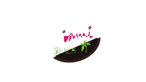 Animacja ikony plaży Miami — Wideo stockowe