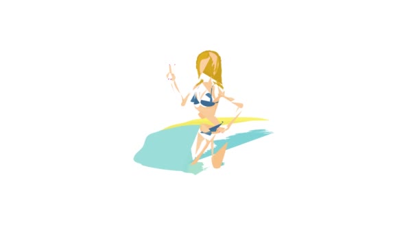 Beach ikon animation — Stockvideo