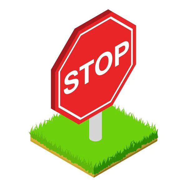 Icône stop, style isométrique — Image vectorielle