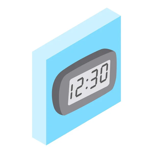 Digital klocka ikon, isometrisk stil — Stock vektor