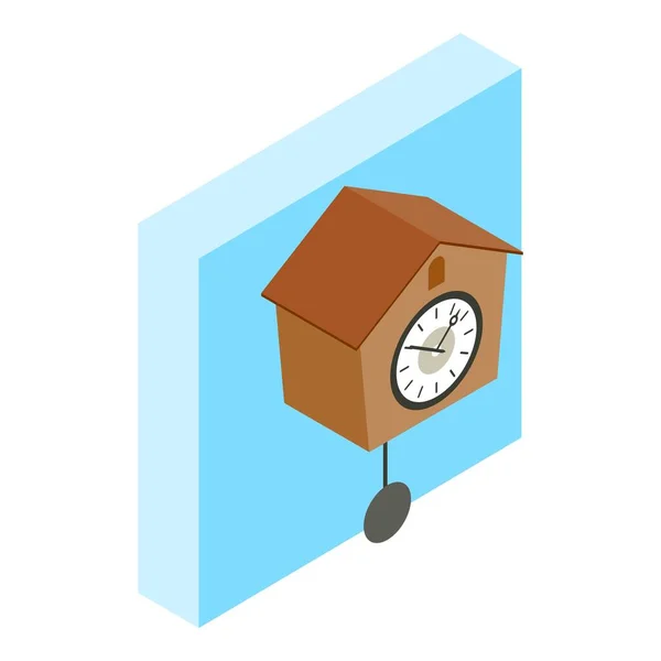 Icono de reloj de cuco, estilo isométrico — Archivo Imágenes Vectoriales