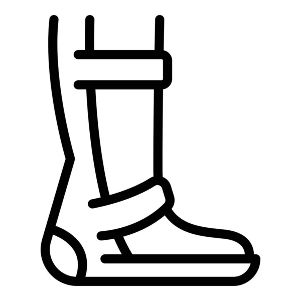 Rehabilitation foot icon, outline style — Stock Vector