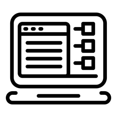 Müşteri veri dizüstü bilgisayarı simgesi, özet biçimi