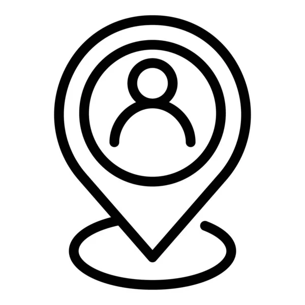 Kunden-Pin-Map-Symbol, Umrissstil — Stockvektor