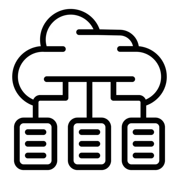 Icône nuage de données, style de contour — Image vectorielle