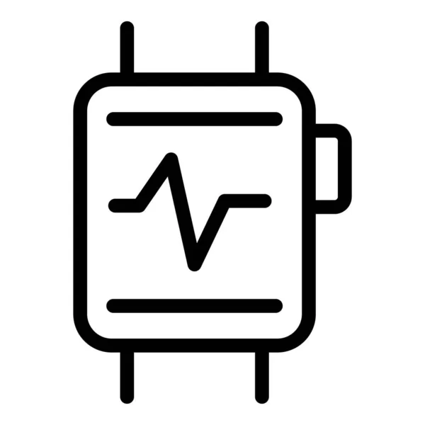 Smartwatch ikona wyszczuplająca, styl konturu — Wektor stockowy