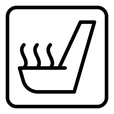 Sıcak koltuk arabası gösterge paneli simgesi, taslak biçimi