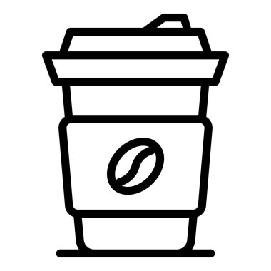 Latte sıcak içecek ikonu, taslak biçimi