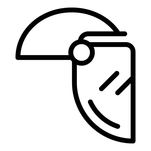 Ícone de escudo facial médica, estilo esboço — Vetor de Stock