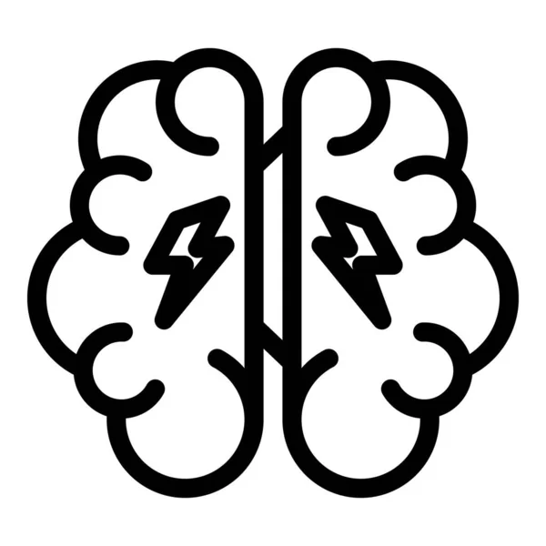 Ikona lidského mozku, styl osnovy — Stockový vektor