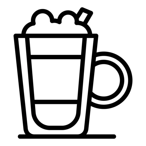 Icono de latte caliente, estilo de contorno — Vector de stock