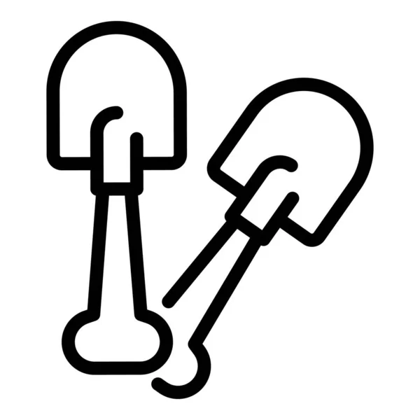 Icono de palas, estilo de esquema — Vector de stock
