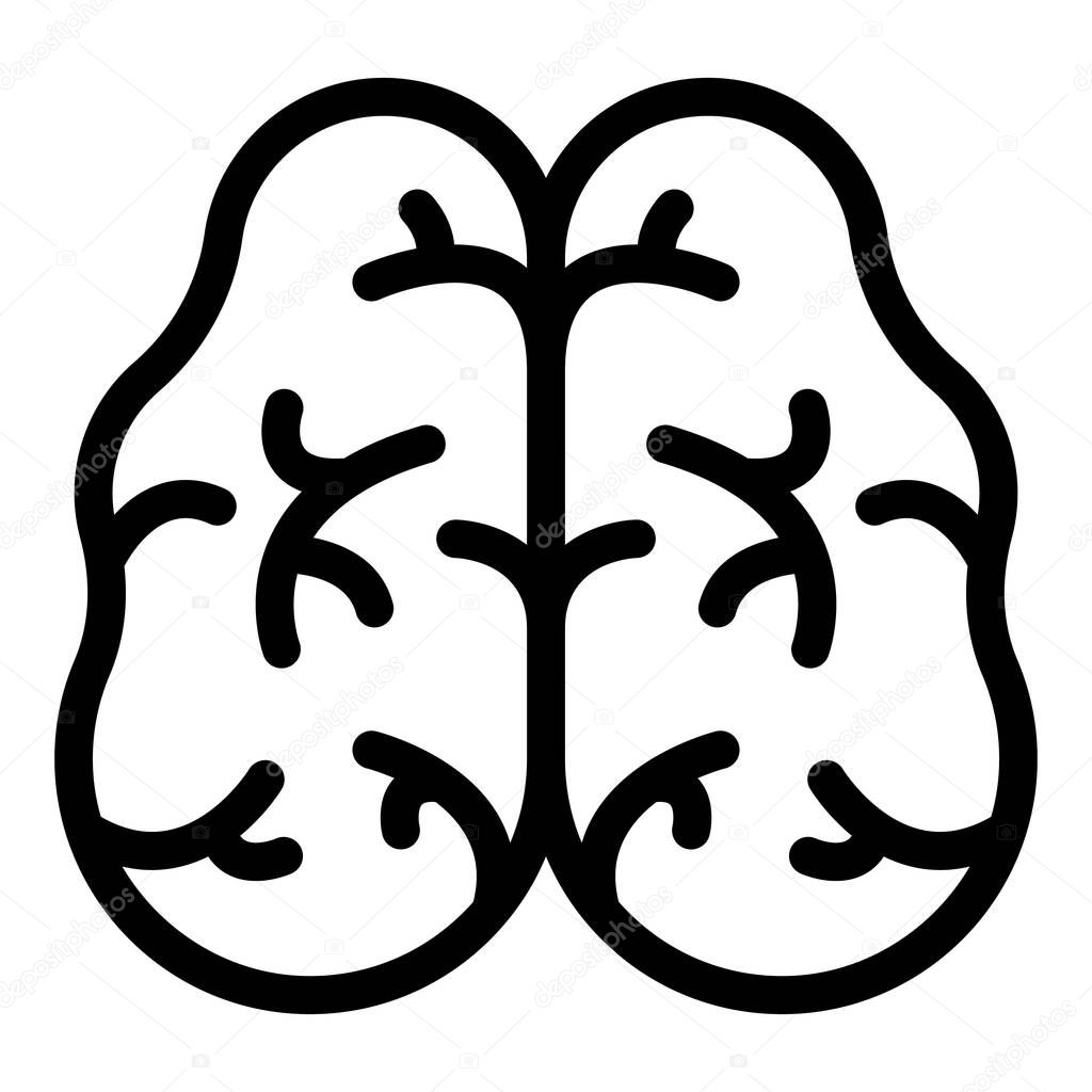 Neuron brain icon, outline style