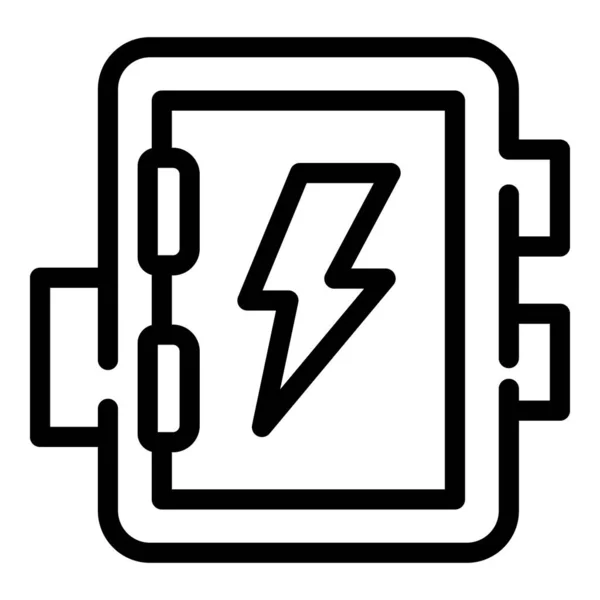 Electric junction box icon, outline style — Stock Vector