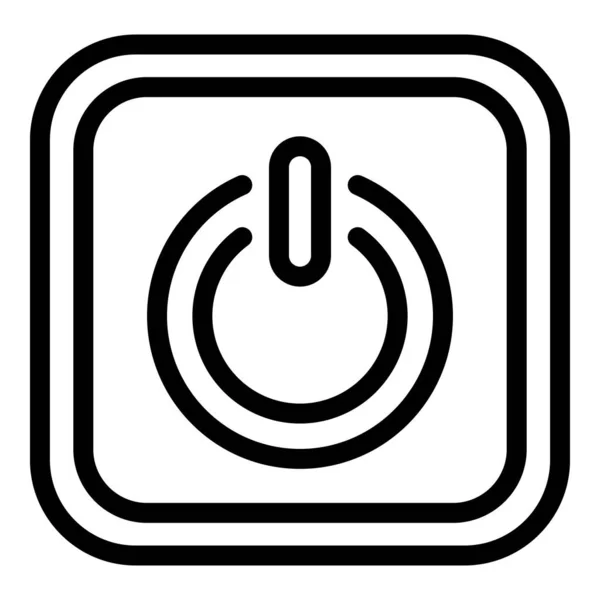 Power energy button icoon, outline stijl — Stockvector