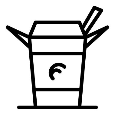 Wok yemek simgesi, taslak biçimi