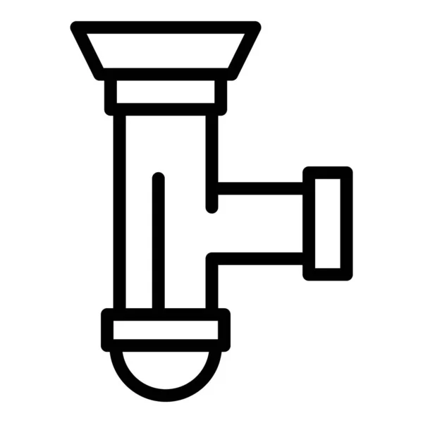 排水管图标,轮廓风格 — 图库矢量图片