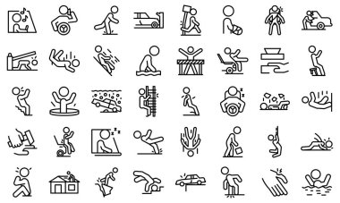 Dikkatsiz kişi simgeleri seti, özet biçimi