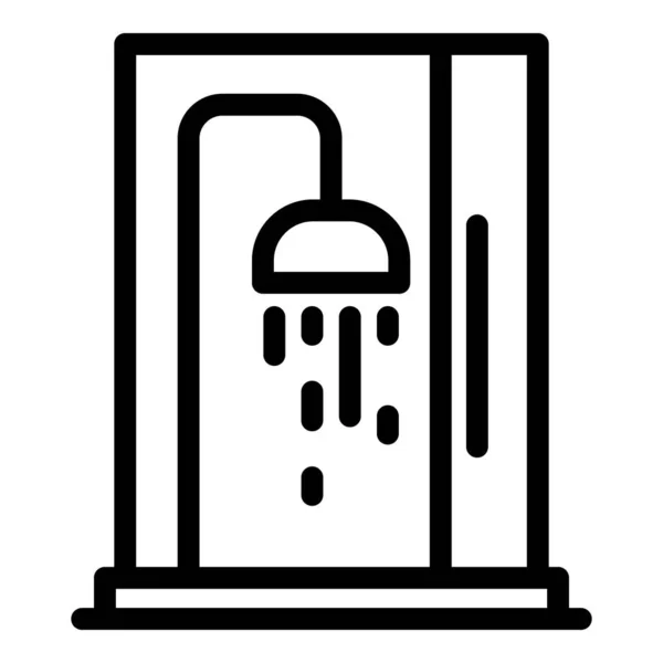 Icône de cabine de douche d'entretien, style contour — Image vectorielle