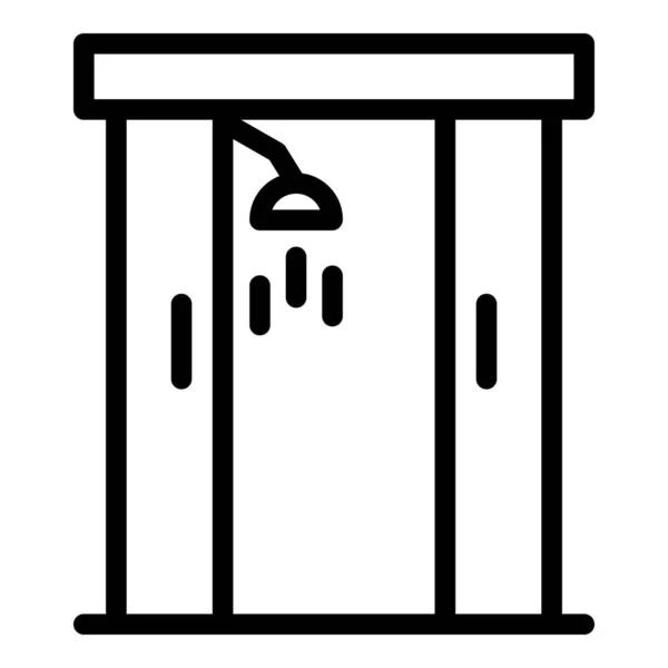 Ikona teplé sprchy, styl osnovy — Stockový vektor