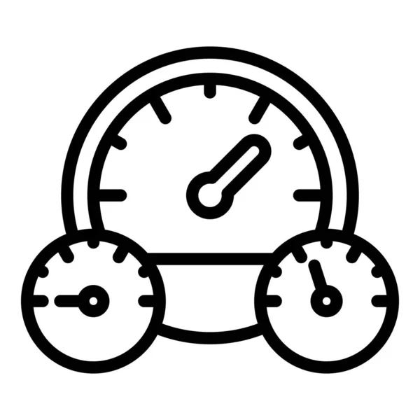 Tableau de bord de voiture électrique icône, style contour — Image vectorielle