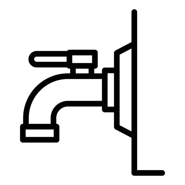 Appuyez sur l'icône du tuyau, style contour — Image vectorielle