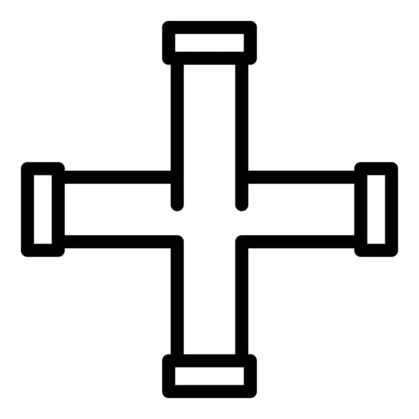 Křížová ikona, styl osnovy — Stockový vektor