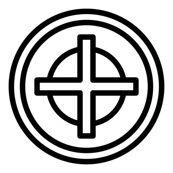 Floor manhole icon, outline style — Stock Vector