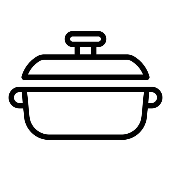 Restaurang wok stekpanna ikon, kontur stil — Stock vektor