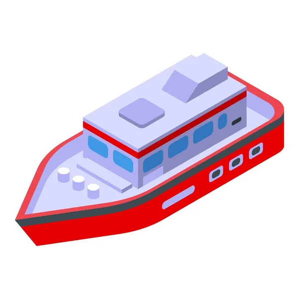 Icono de barco de mar, estilo isométrico — Vector de stock