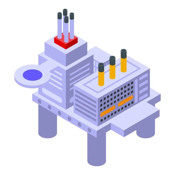 Icône de gaz de plate-forme de forage de mer, style isométrique — Image vectorielle