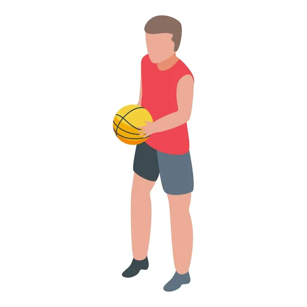 Icône de basket adolescent, style isométrique — Image vectorielle