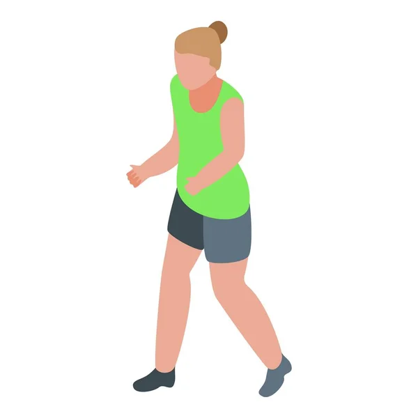 Girl basketball icon, isometric style — Stock Vector