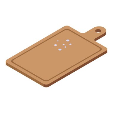 Mutfak kesme tahtası simgesi, izometrik biçim