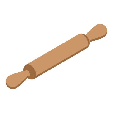 Hamur tahtası yuvarlama simgesi, izometrik stil