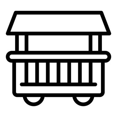 Sokak yemekleri ikonu, taslak tarzı.