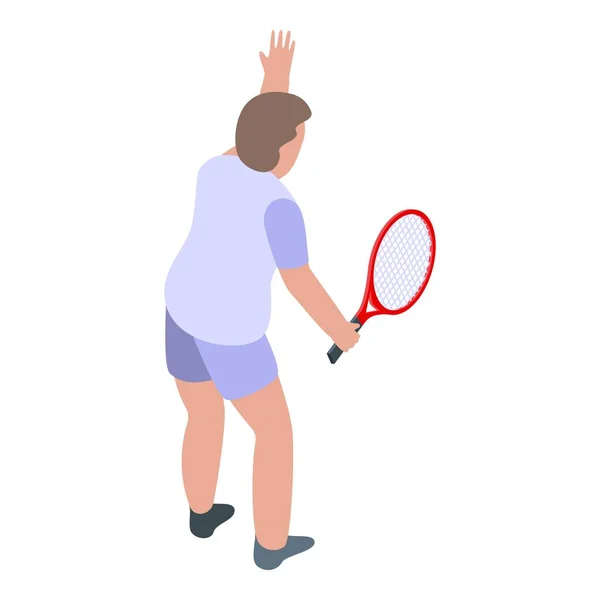 Tennisspieler-Ikone, isometrischer Stil — Stockvektor