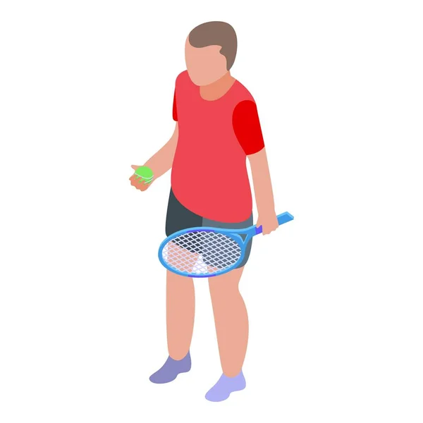 Ícone de jogador de tênis esporte, estilo isométrico — Vetor de Stock