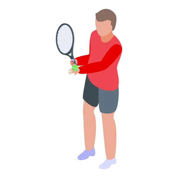 Male tennis player icon, isometric style — Stock Vector