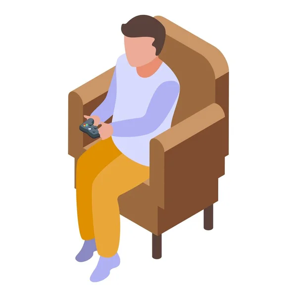 Playing video games icon, isometric style — Stock Vector