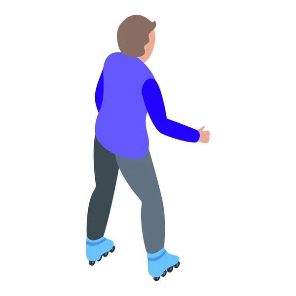 Oefen rolschaatsen icoon, isometrische stijl — Stockvector