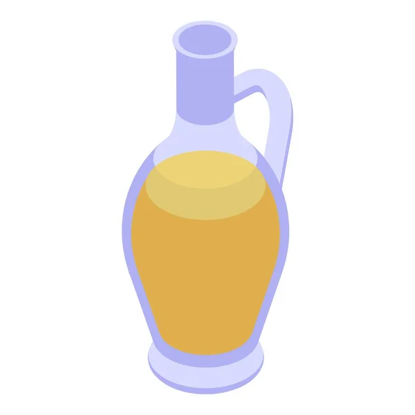 Oil glass jug icon, isometric style — Stock Vector