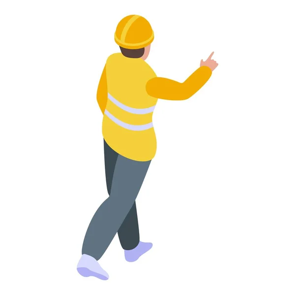 Tunnel worker icon, isometric style — Stock Vector