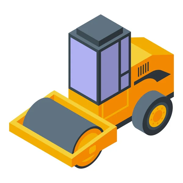 Tunnel road roller icon, isometric style — Stock Vector