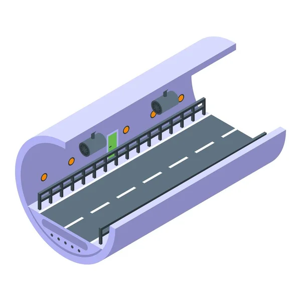 Icône tunnel routier de voiture, style isométrique — Image vectorielle