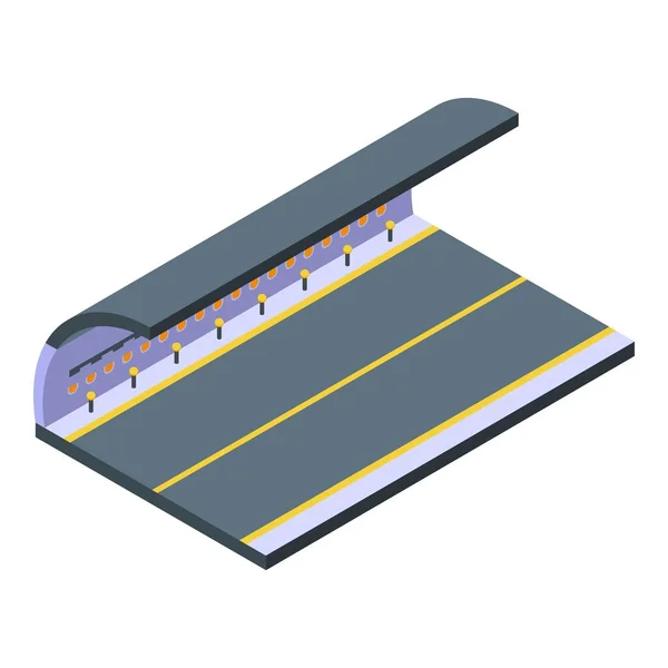 Nouvelle icône de tunnel routier, style isométrique — Image vectorielle