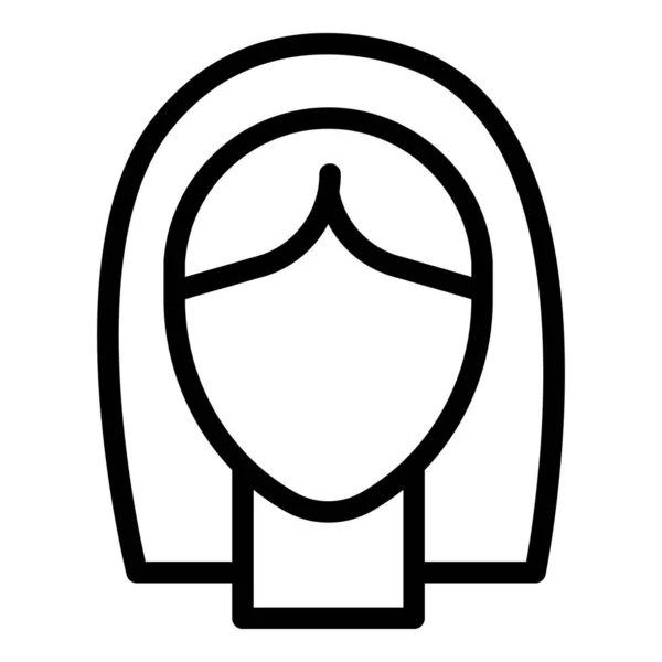 Ikona ženské paruky, styl osnovy — Stockový vektor