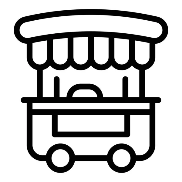 Ikona pouličního obchodu s potravinami, styl osnovy — Stockový vektor
