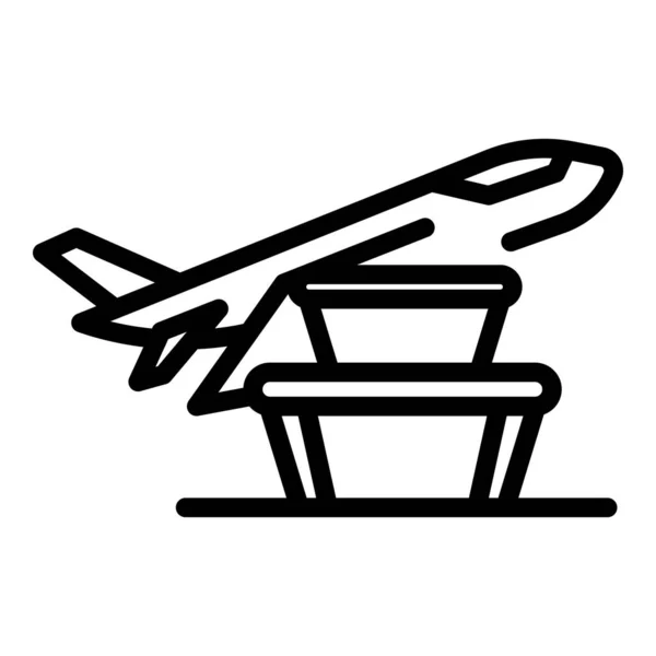 Airplane meal icon, outline style — Stock Vector